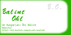 balint ohl business card